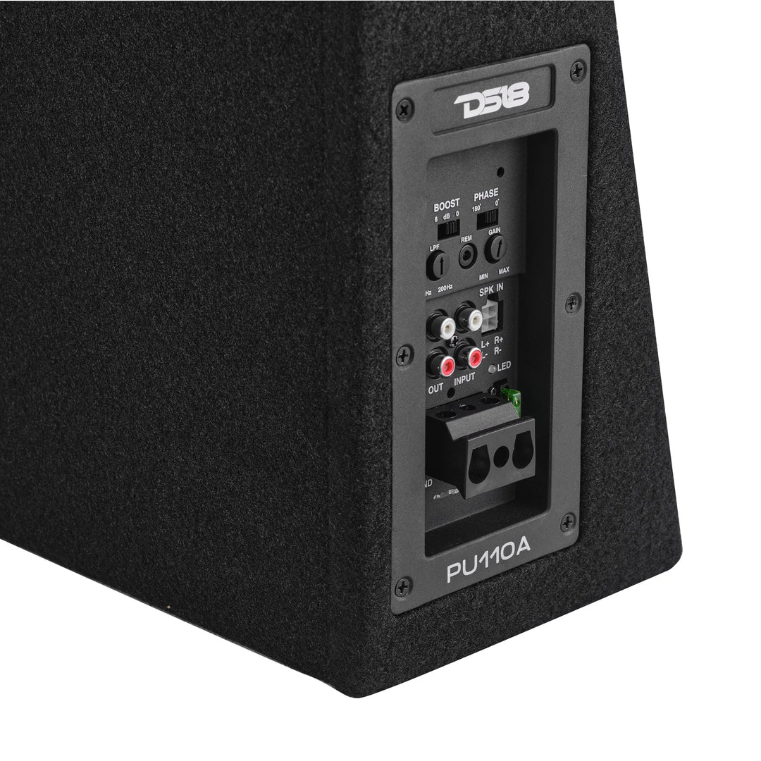 DS18 PU210A Loaded Single 10" Subwoofer Enclosure with Built-in Amplifier - 350 Watts Rms