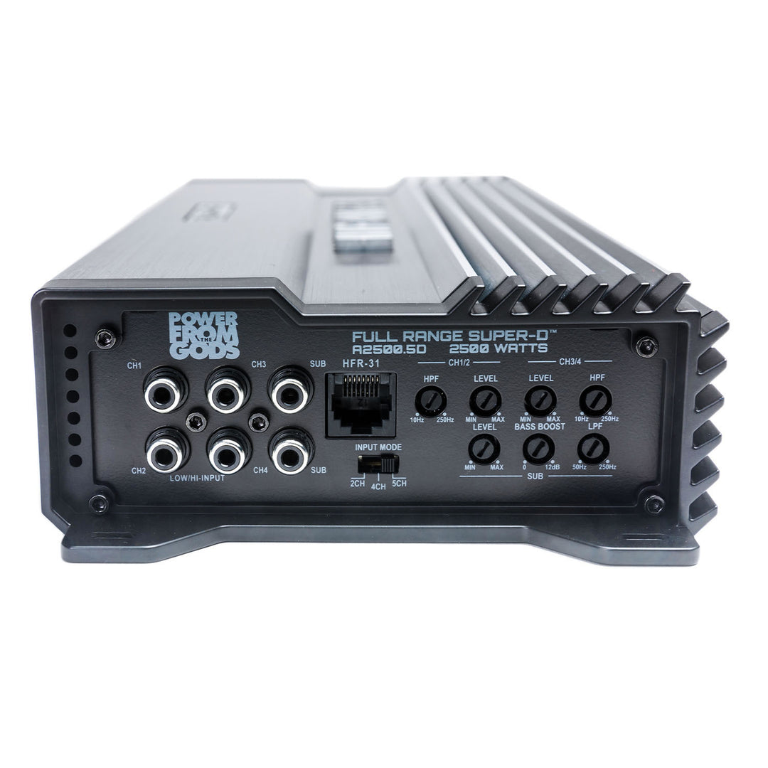 Hifonics A2500.5D 5-Channel Amplifier - 4 x 60 Watts Rms @ 4-ohm + 750 Watts Rms @ 1-ohm