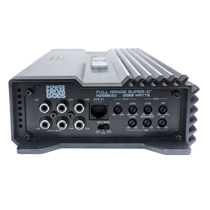 Hifonics A2500.5D 5-Channel Amplifier - 4 x 60 Watts Rms @ 4-ohm + 750 Watts Rms @ 1-ohm