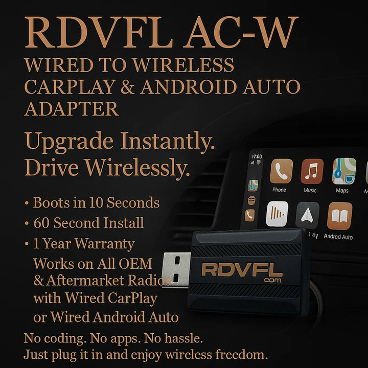 RDVFL AC-W Wireless Apple CarPlay or Wireless Android Auto Adapter