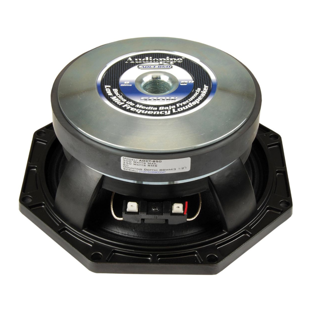 Audiopipe AOCT-850 8" Octagon Mid-Bass Speaker - 250 Watts Rms 8-ohm