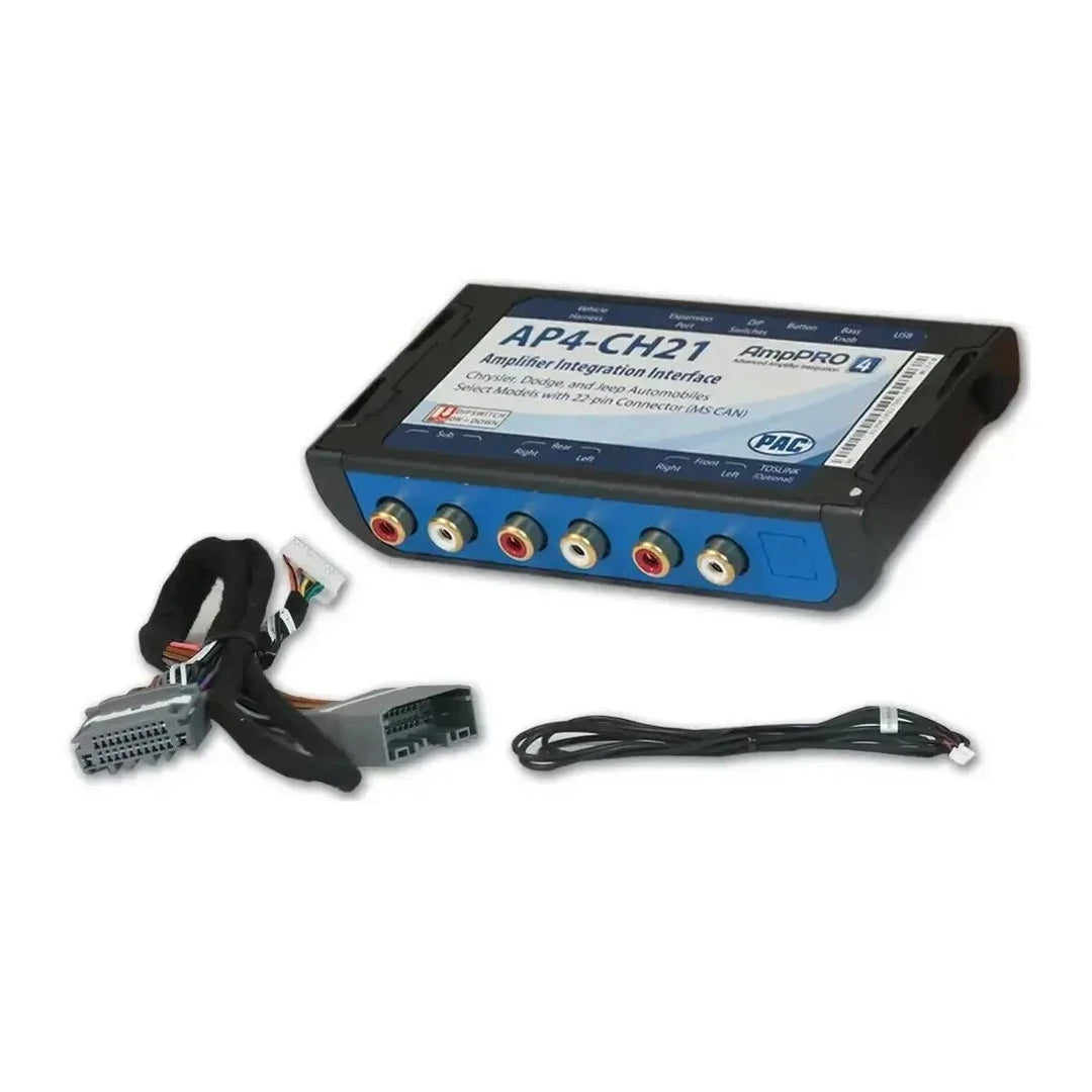 Pac-Audio AP4-CH21 Amplifier Integration Interface for Select 2007-2018 Chrysler, Dodge or Jeep for Non Amplified and Amplified Systems