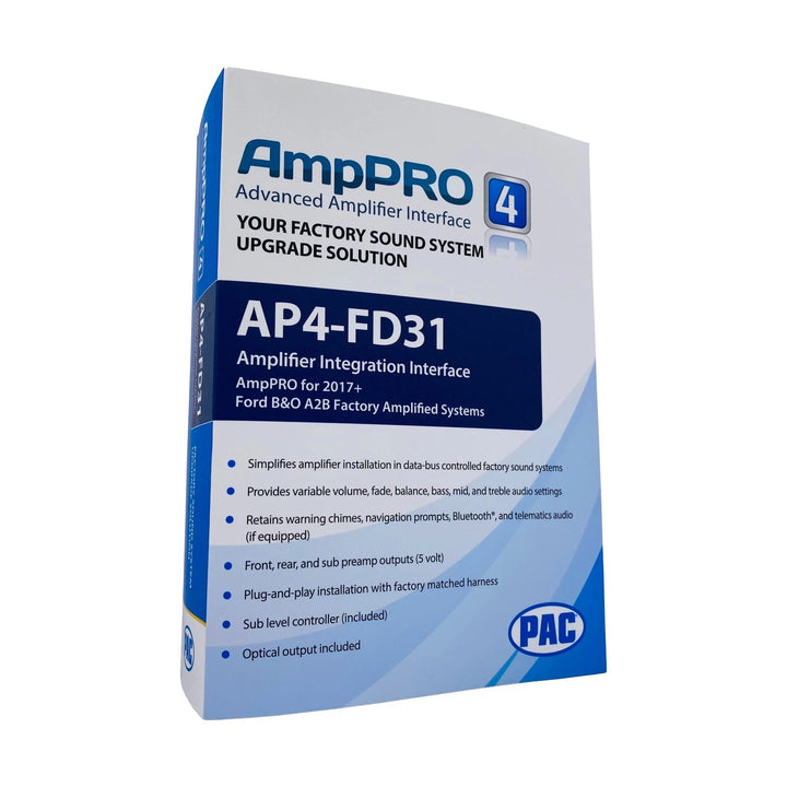 Pac-Audio AP4-FD31 Amplifier Integration Interface for Select 2017-2024 Ford B&O A2B Factory Amp. Systems