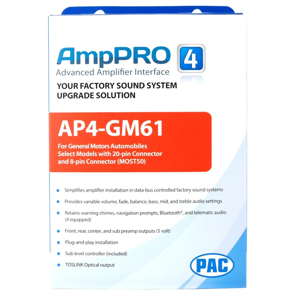 Pac-Audio AP4-GM61 Amplifier Integration Interface for Select 2014-2019 Chevrolet, GMC or Cadillac with Factory Bose Audio System