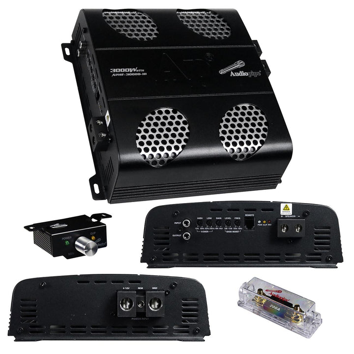 Audiopipe APHF-3000D-H2 Monoblock Full-Range Amplifier - 1 x 3000 Watts Rms @ 2-ohm