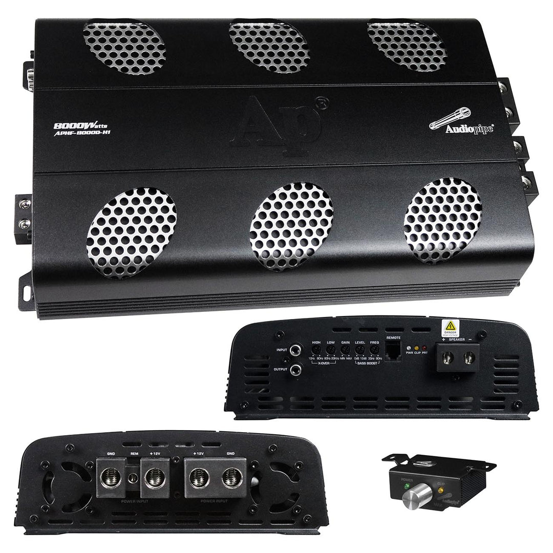 Audiopipe APHF-8000D-H2 Monoblock Full-Range Amplifier - 1 x 8000 Watts Rms @ 2-ohm