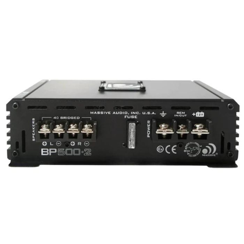 Massive Audio BP500.2 V2 Amplificador de rango completo Clase AB de 2 canales - 2 x 80 vatios Rms a 4 ohmios