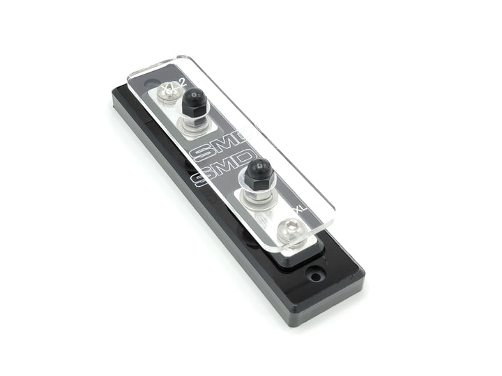 Bloque de fusibles SMD Single XL2 ANL con herrajes de aluminio pulido y cubierta acrílica transparente, fabricado en EE. UU.