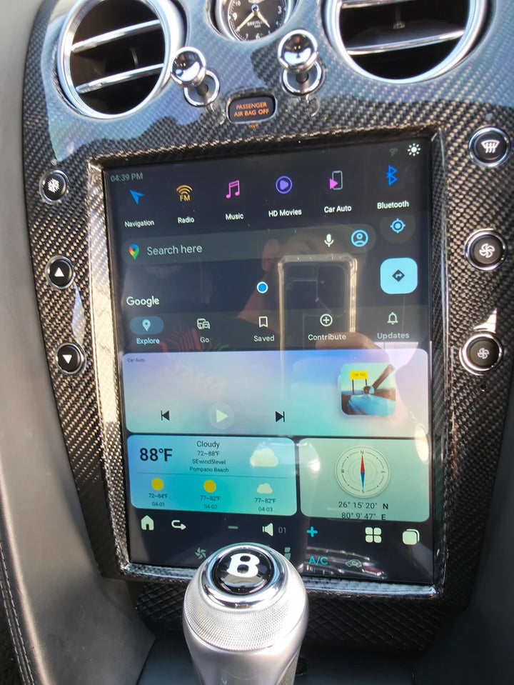 RDVFL BNT-SCREEN-CF 12.1" Full Touchscreen Radio Upgrade with Carbon Fiber Bezel - Fits 2004-2018 Bentley Continental