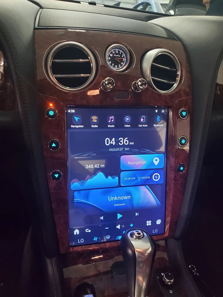 RDVFL BNT-SCREEN-DWG 12.1" Full Touchscreen Radio Upgrade with Dark Wood Grain Bezel - Fits 2004-2018 Bentley Continental