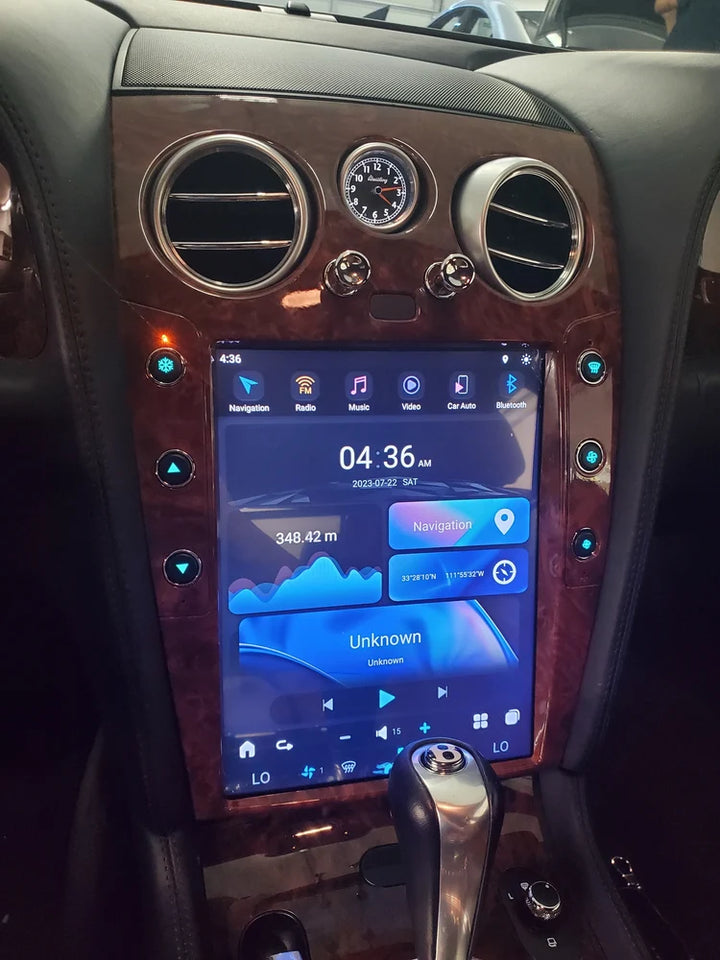 RDVFL BNT-SCREEN-DWG 12.1" Full Touchscreen Radio Upgrade with Dark Wood Grain Bezel - Fits 2004-2018 Bentley Continental