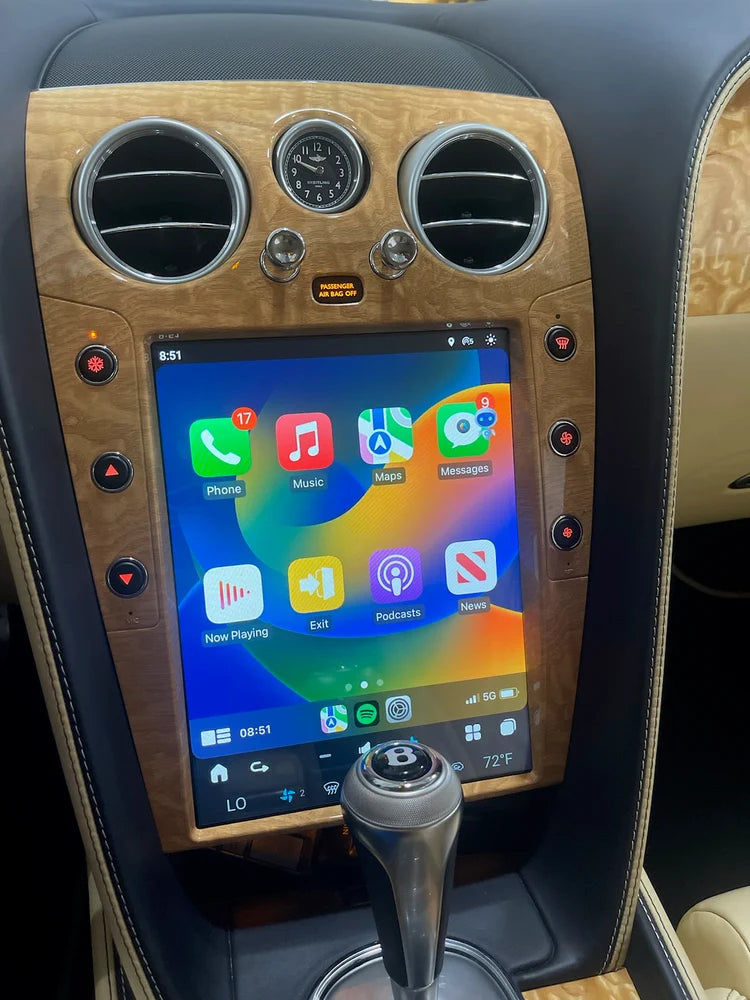 RDVFL BNT-SCREEN-LWG 12.1" Full Touchscreen Radio Upgrade with Light Wood Grain Bezel - Fits 2004-2018 Bentley Continental