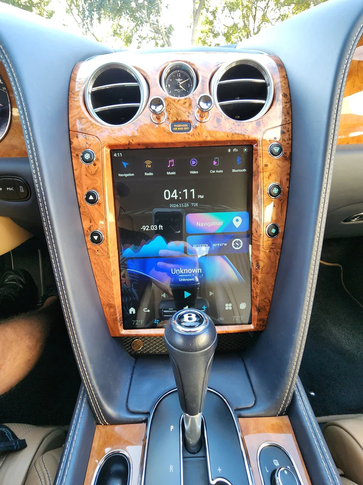 RDVFL BNT-SCREEN-MWG 12.1" Full Touchscreen Radio Upgrade with Medium Wood Grain Bezel - Fits 2004-2018 Bentley Continental