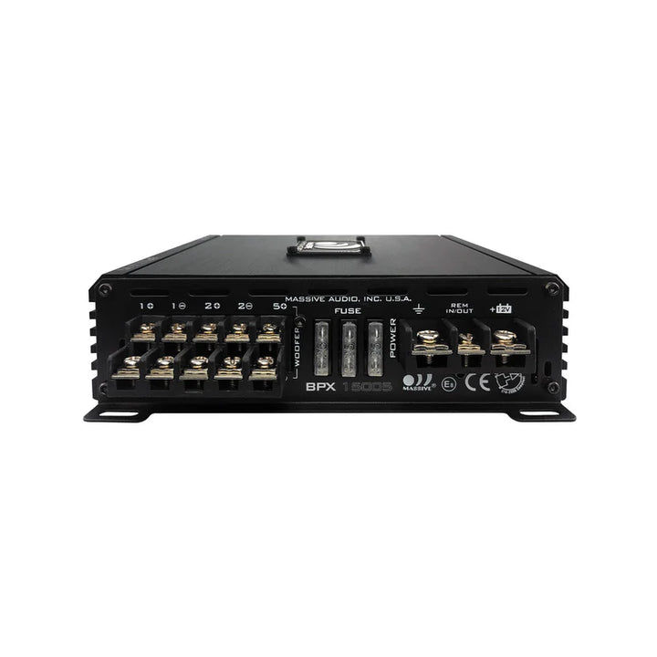 Massive Audio BPX1500.5 5-Channel Amplifier - 4 x 80 Watts Rms @ 4-ohm + 1 x 500 Watts Rms @ 2-ohm