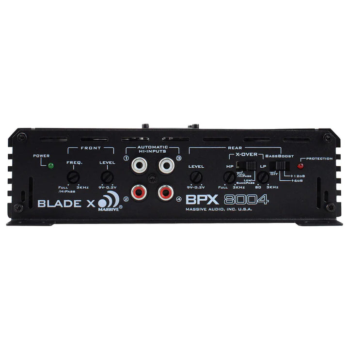 Massive Audio BPX800.4 4-Channel Amplifier - 4 x 60 Watts Rms @ 4-ohm
