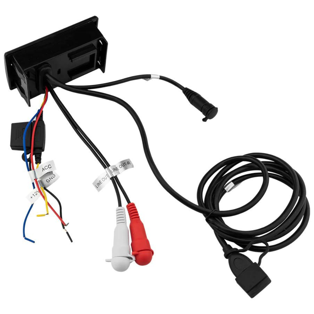 Controlador receptor de transmisión de audio Bluetooth DS18 BTRC-SQ de grado marino con salidas USB, AUX y RCA
