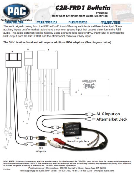 Pac-Audio C2R-FRD1 Radio Replacement Interface Module for Select 2006-2014 Ford, Lincoln, Mercury or Mazda Vehicles