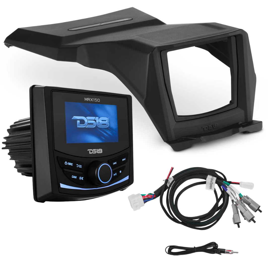 DS18 Upper Dash Kit with MRX150 Head Unit and Plug & Play Wire Harness - Fits 2017-up Can-Am Maverick X3