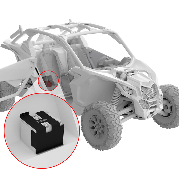 2017-2023 Can-am Maverick X3 - DS18 Second Battery Upgrade Kit with Isolator, Wires, Bracket and Limitless Lithium 12AH Battery