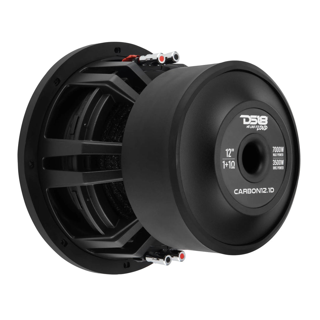 DS18 CARBON12.1D 12" Subwoofer - 3500 Watts Rms Dual 1-ohm