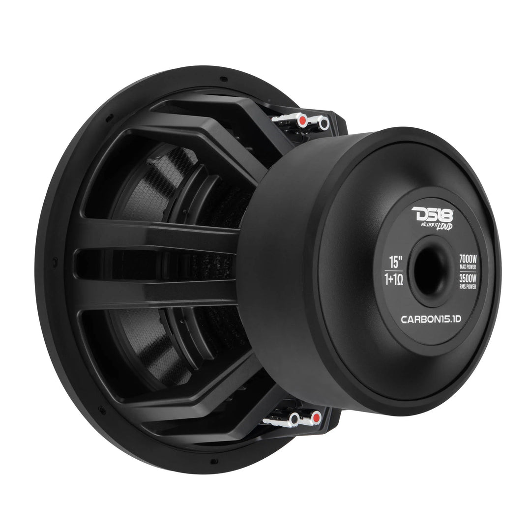 DS18 CARBON15.1D 15" Subwoofer - 3500 Watts Rms Dual 1-ohm