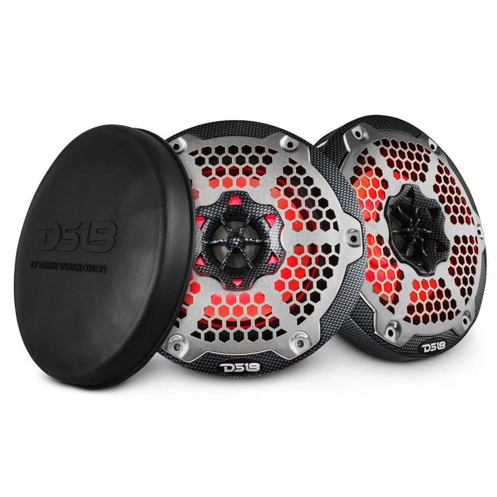 DS18 CF-65M 6.5" 2-Way Marine Speakers with LEDs - 100 Watts Rms 4-ohm