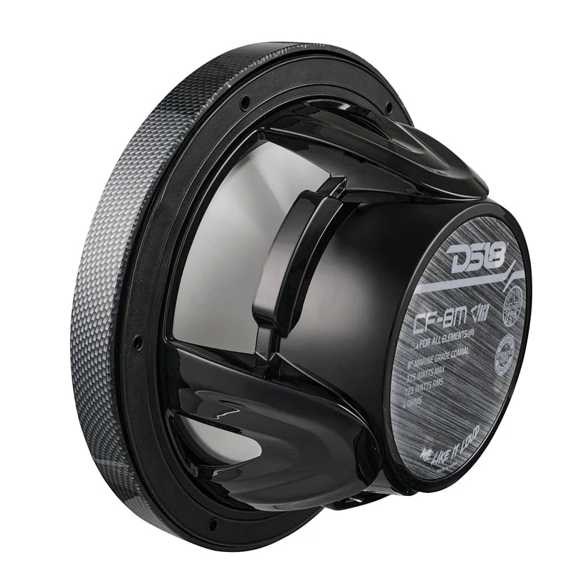 DS18 CF-8M 8" 2-Way Marine Speakers with LEDs - 125 Watts Rms 4-ohm