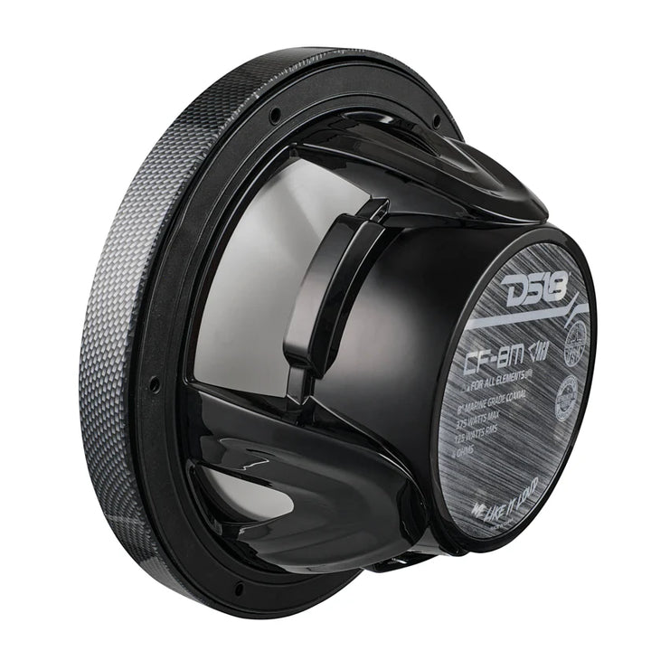 DS18 CF-8M 8" 2-Way Marine Speakers with LEDs - 125 Watts Rms 4-ohm