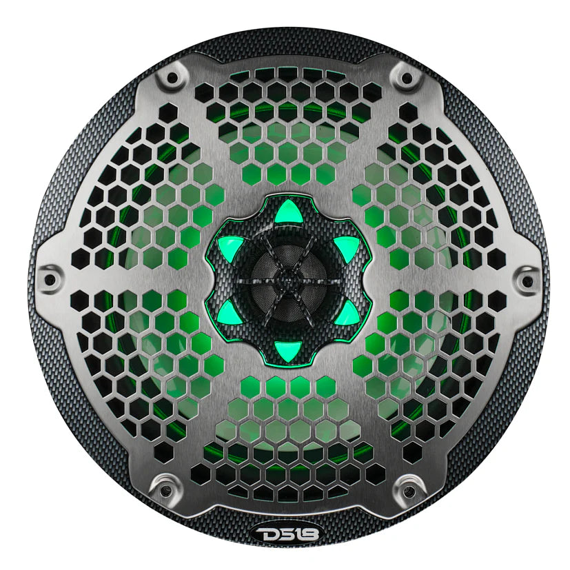 DS18 CF-8M 8" 2-Way Marine Speakers with LEDs - 125 Watts Rms 4-ohm