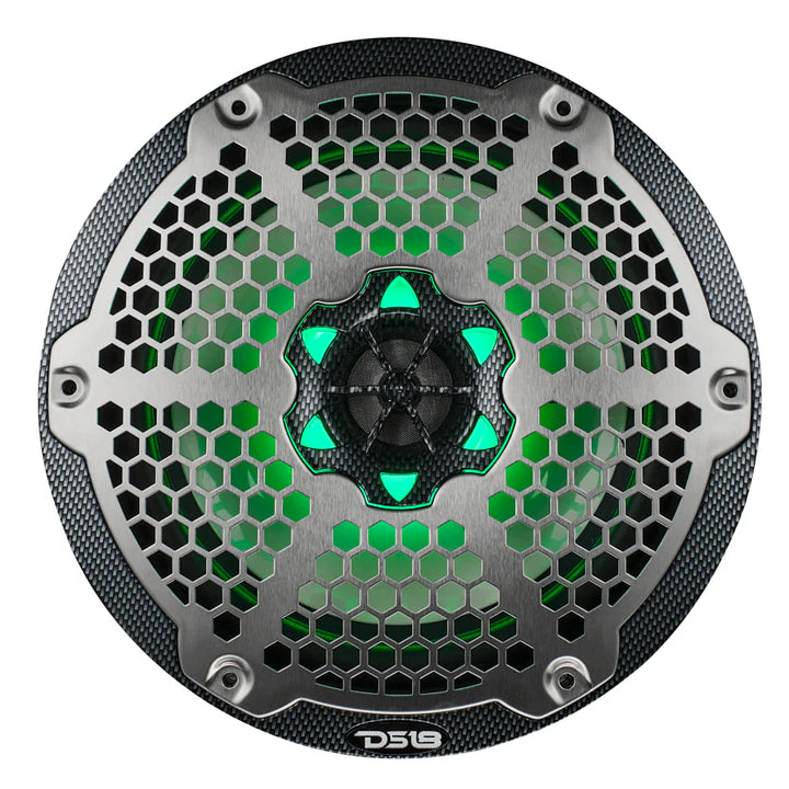 DS18 CF-8M 8" 2-Way Marine Speakers with LEDs - 125 Watts Rms 4-ohm