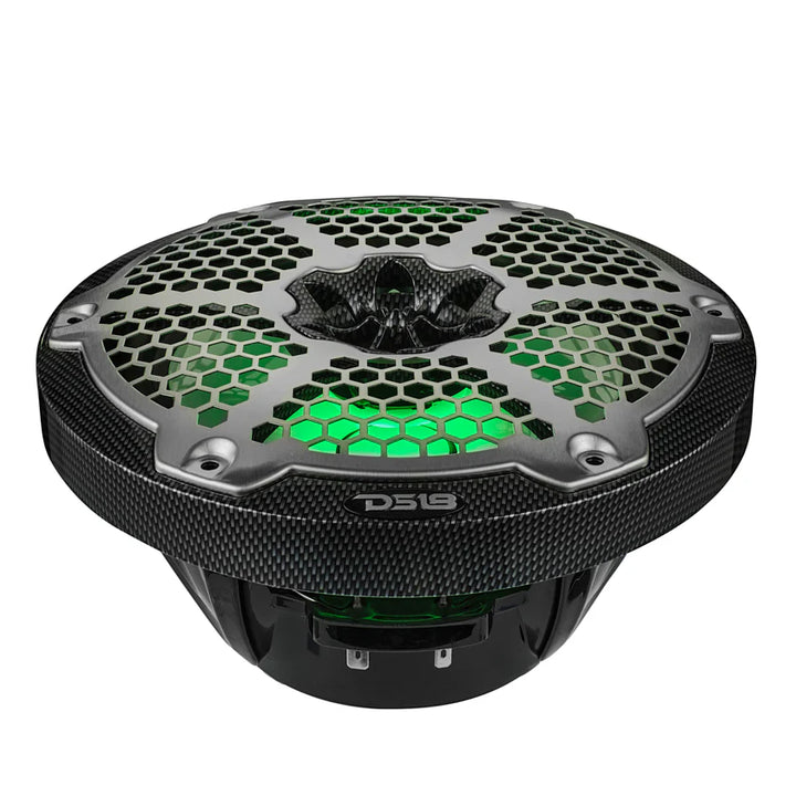 DS18 CF-8M 8" 2-Way Marine Speakers with LEDs - 125 Watts Rms 4-ohm