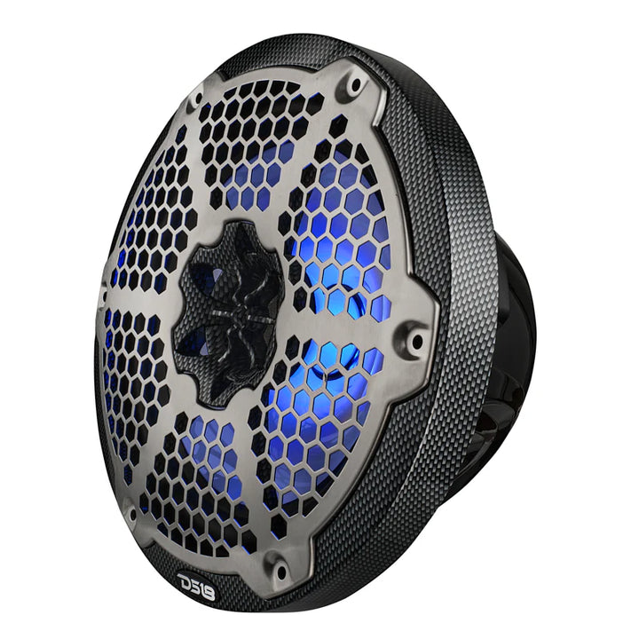 DS18 CF-8M 8" 2-Way Marine Speakers with LEDs - 125 Watts Rms 4-ohm