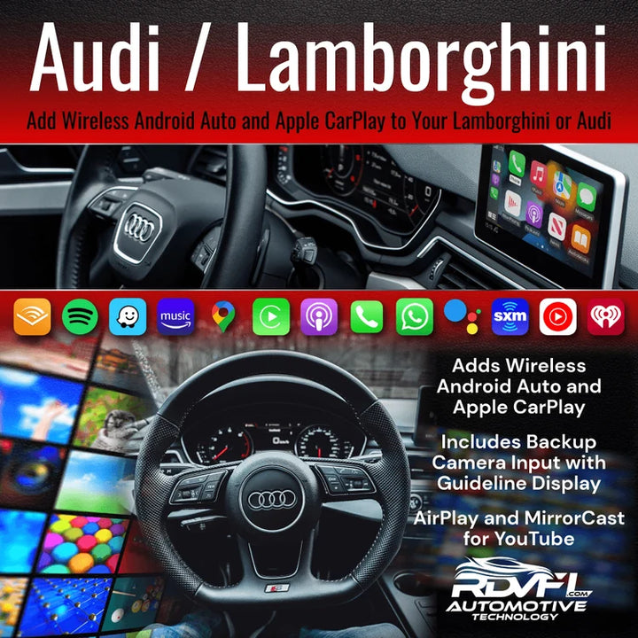 RDVFL CP1-MMI3G-Q3 Wireless Apple CarPlay and Android Auto Adapter - Fits 2014-2018 Audi Q3 without Navigation