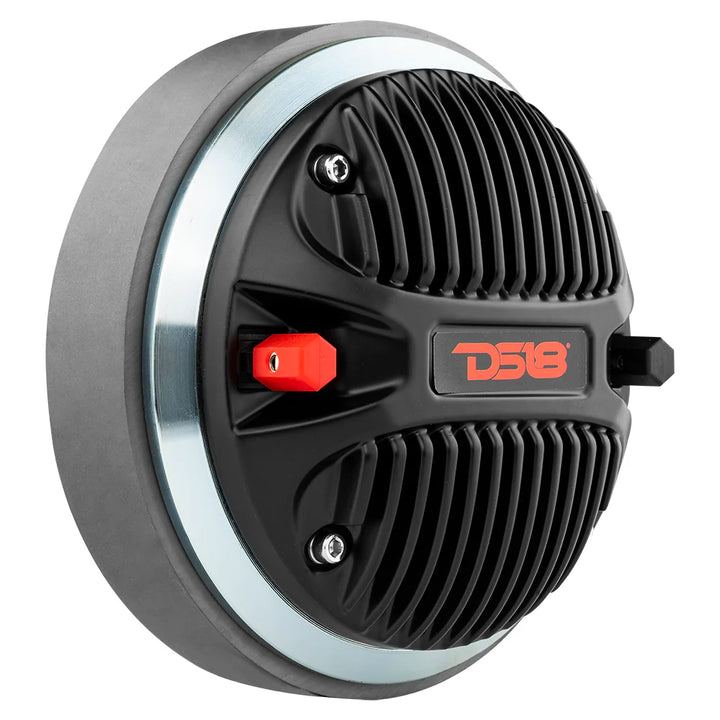 DS18 D225PY Compression Driver with 2.5" Polyimide Voice Coil and Red Aluminum Trumpet Horn - 360 Watts Rms 8-ohm