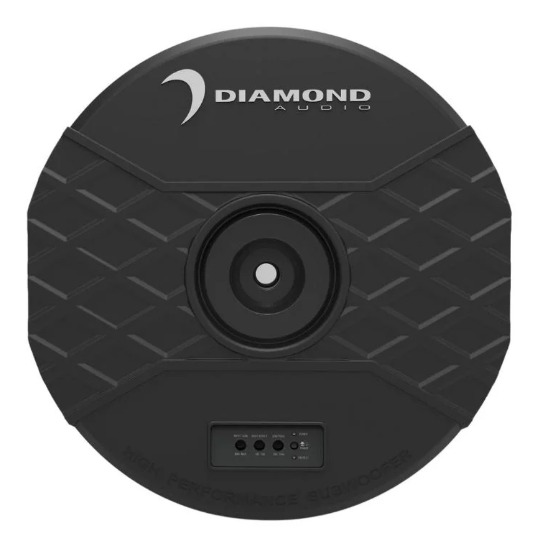 Diamond Audio DASTX12 Amplified 11" Slim Spare Tire Active Enclosure with Subwoofer - 150 Watts Rms 2-ohm