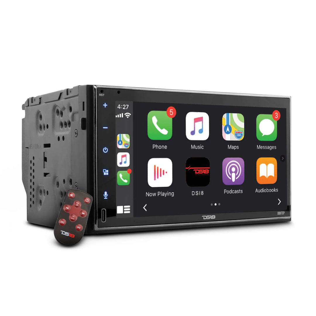 Unidad principal DS18 DDX7CP de doble DIN con pantalla táctil de 7" - Bluetooth, USB, AUX, SD, Mirror Link y CarPlay