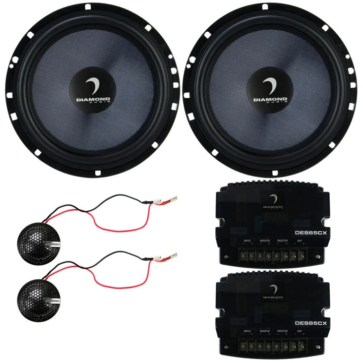 Diamond Audio DES65C 6.5" 2-Way Component Speaker Set - 60 Watts Rms 4-ohm