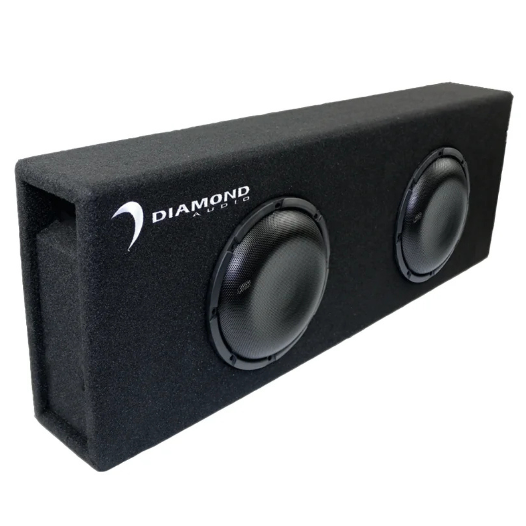 Diamond Audio DESMB8D Loaded Dual 8" Ported Enclosure with Subwoofers - 500 Watts Rms 2-ohm