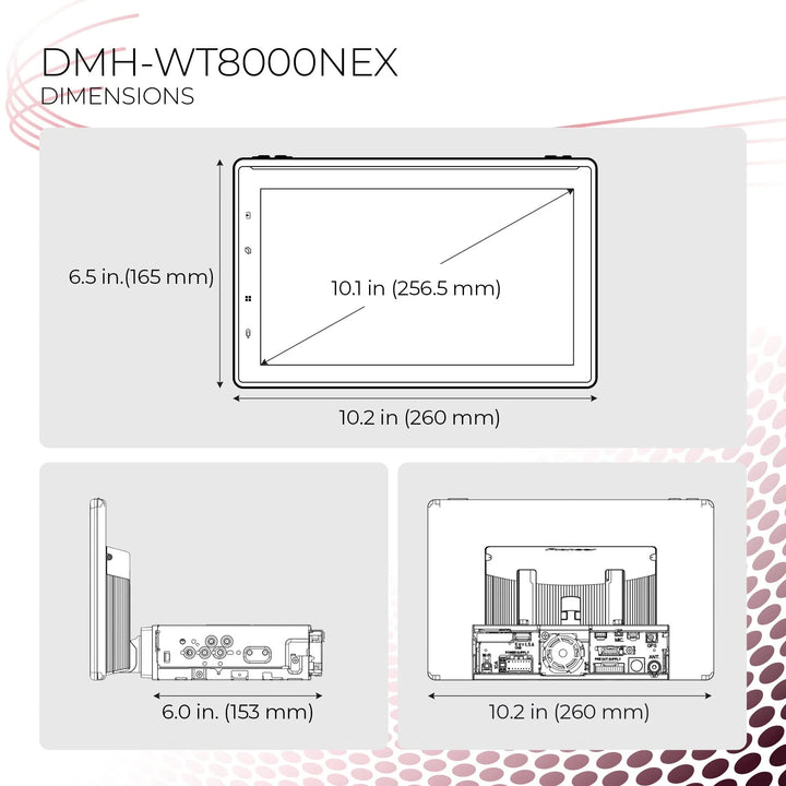 Pioneer DMH-WT8000NEX Single-Din 10.1" Floating Screen Multimedia Receiver with Wireless Apple CarPlay & Android Auto