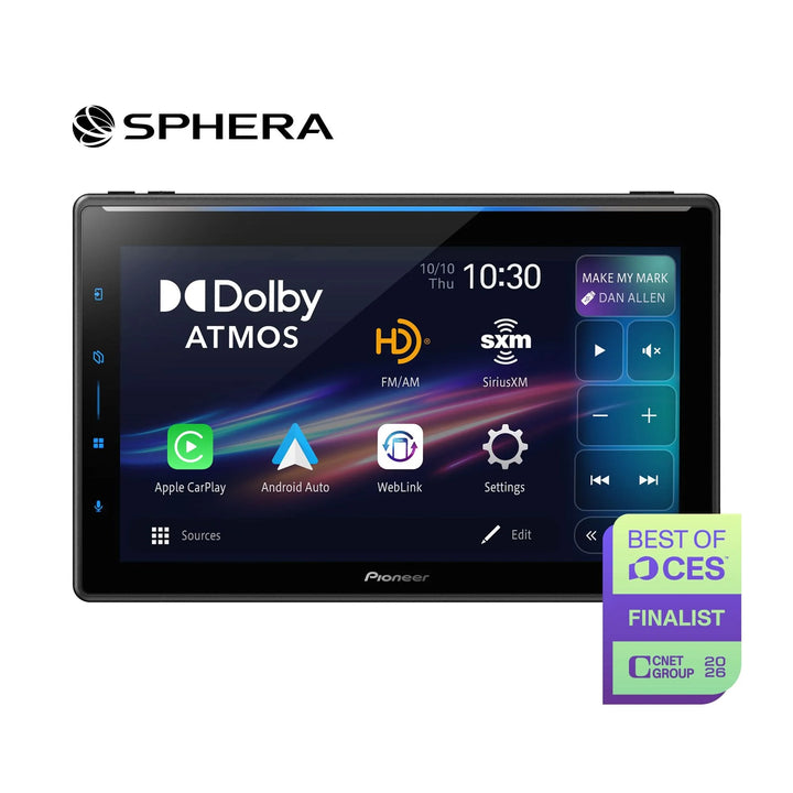Pioneer DMH-WT8000NEX Single-Din 10.1" Floating Screen Multimedia Receiver with Wireless Apple CarPlay & Android Auto