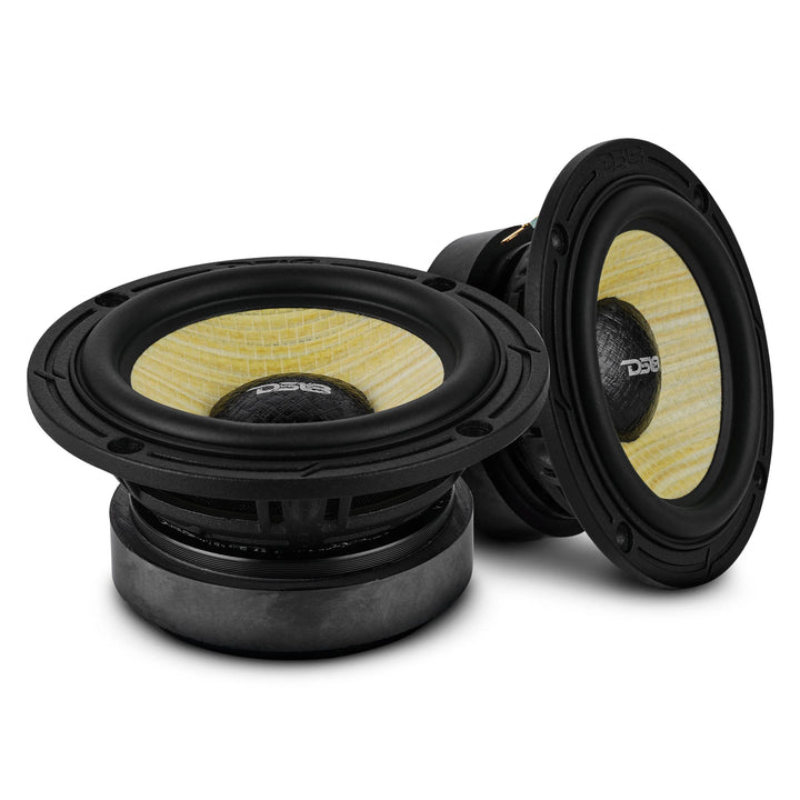 DS18 DXQ 3.5" Mid-Range Speakers with Yellow Straw Cone - 60 Watts Rms 4-ohm