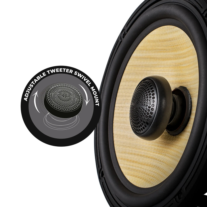 DS18 DXQ 6.5" Coaxial Speakers with Yellow Straw Cone - 150 Watts Rms 4-ohm