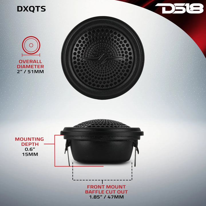 DS18 DXQTS 2" Neodymium Silk Dome Tweeters - 30 Watts Rms 4-ohm