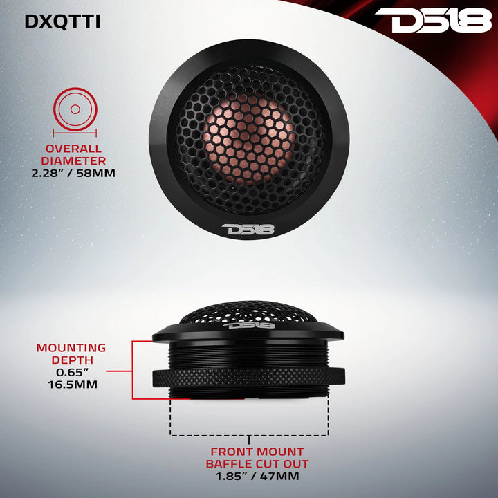 DS18 DXQTT1 2.2" Neodymium Titanium Dome Tweeters - 30 Watts Rms 4-ohm