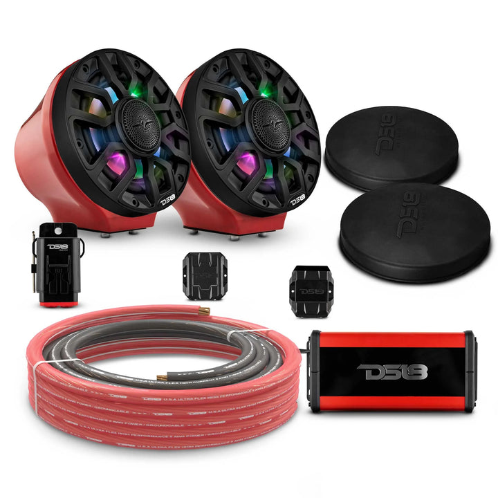 Can-Am Spyder & Ryker - DS18 Flat Mount Speaker Pods with Amplifier, Bluetooth Module, LED Controller and Installation Kit - Loaded with 2x 6.5" NXL-IQ6/BK Speakers