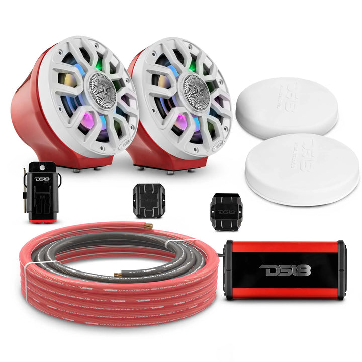 Can-Am Spyder & Ryker - DS18 Flat Mount Speaker Pods with Amplifier, Bluetooth Module, LED Controller and Installation Kit - Loaded with 2x 6.5" NXL-IQ6/BK Speakers