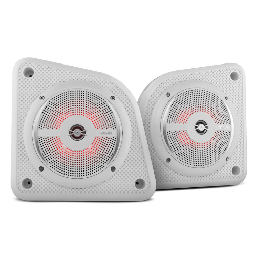 DS18 EN6SLIM/WH 6.5" Marine Speakers with Slim Enclosures and RGB LED Lights - 25 Watts Rms 4-ohm