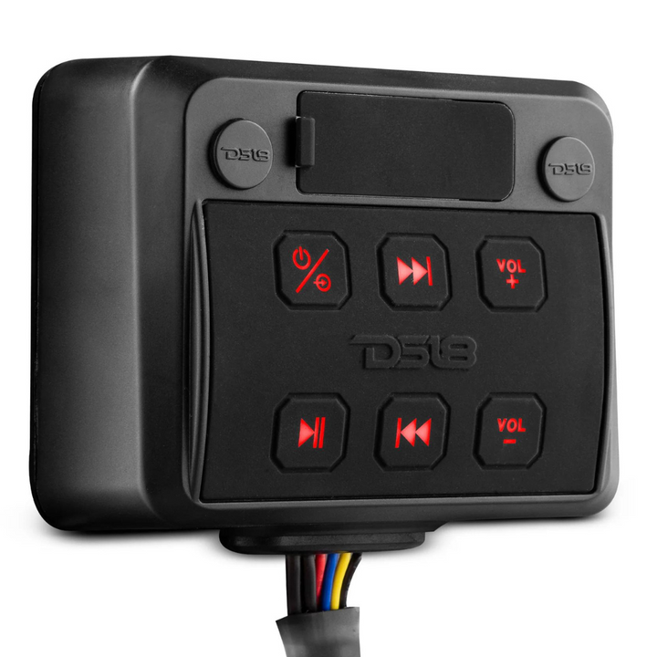 Controlador de transmisión de audio marino DS18 ENSBTRC-SQ con carcasa y Bluetooth, entrada auxiliar, reproductor USB