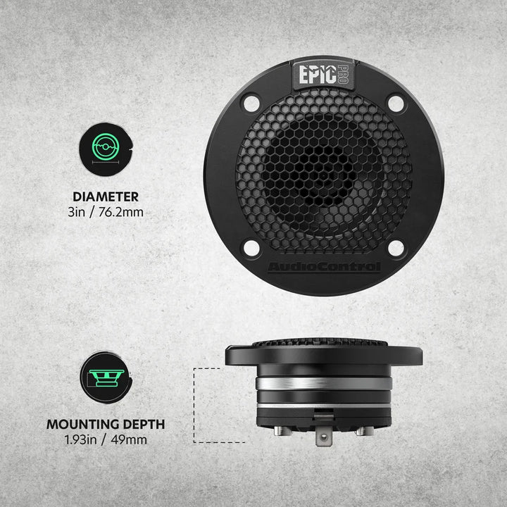AudioControl EPICPRO3NT 3" Neodymium Bullet Tweeters - 140 Watts Rms 4-ohm