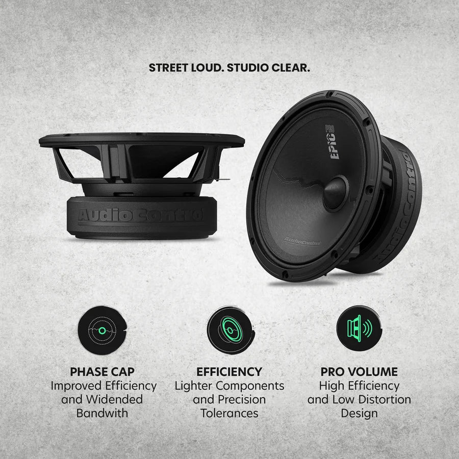 AudioControl EPICPRO6X 6.5" Mid-Range Loudspeakers - 200 Watts Rms 4-ohm